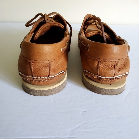 Timberland 2 Eye Brown Leather Loafer Shoes Size 9 - Picture 6 of 11